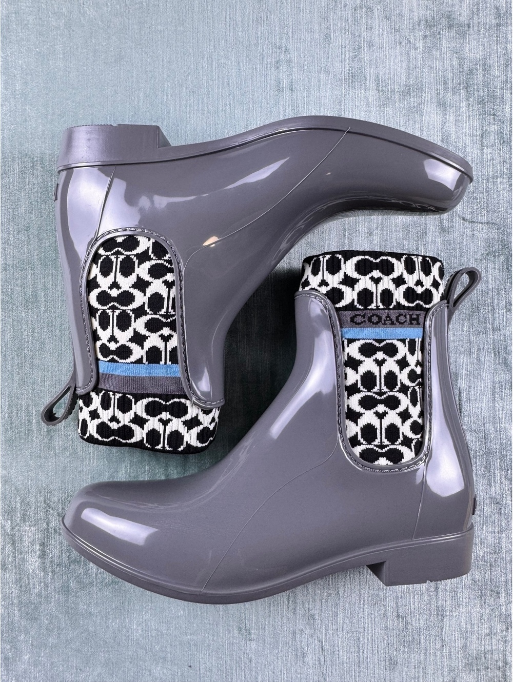 Coach Rivington Heather Grey Rain Boots Women’s 8